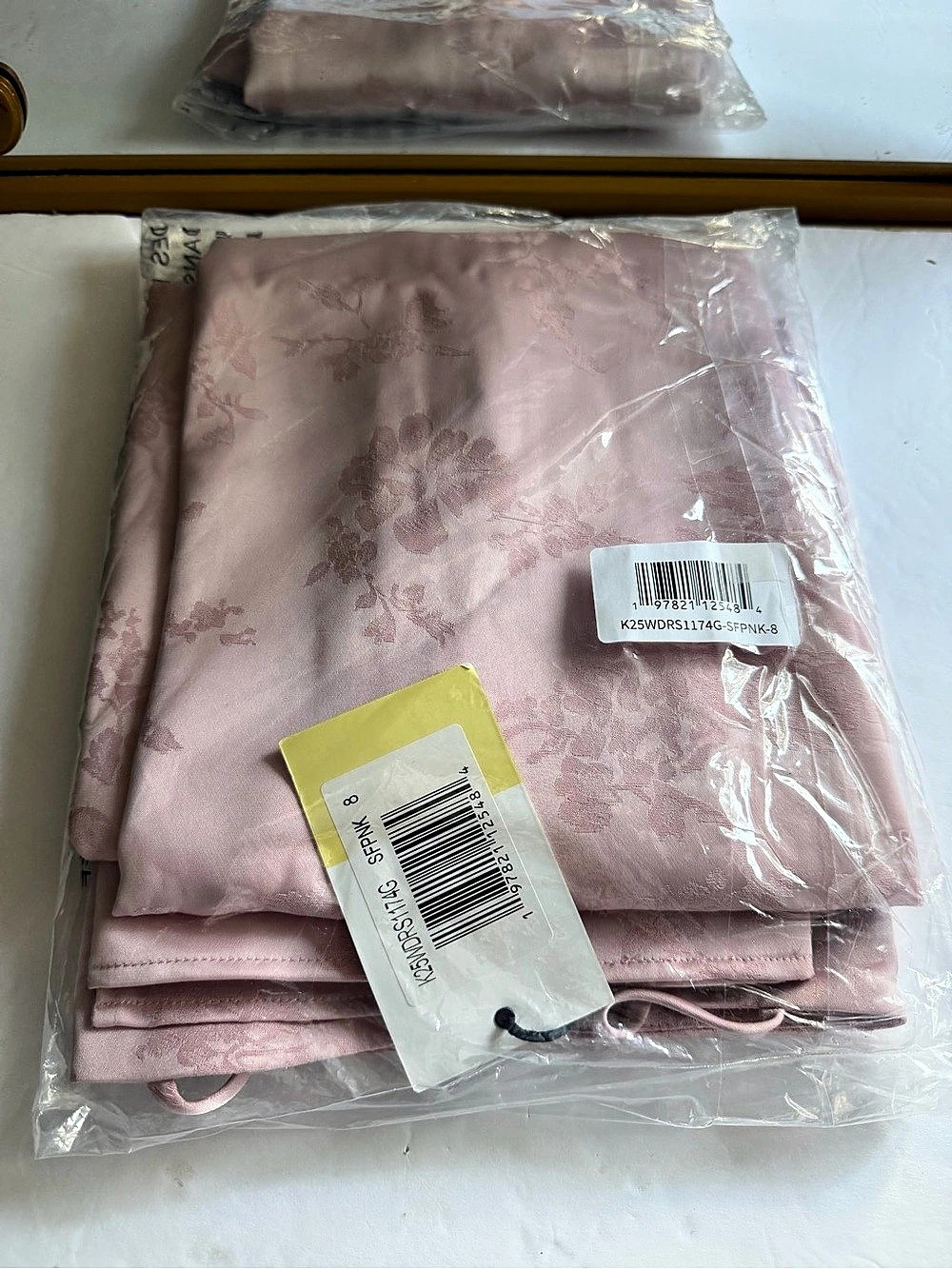 Few Moda kourt NWT Calla Jacquard Floral Maxi Slip Dress in Pink Size 8 - Picture 6 of 6